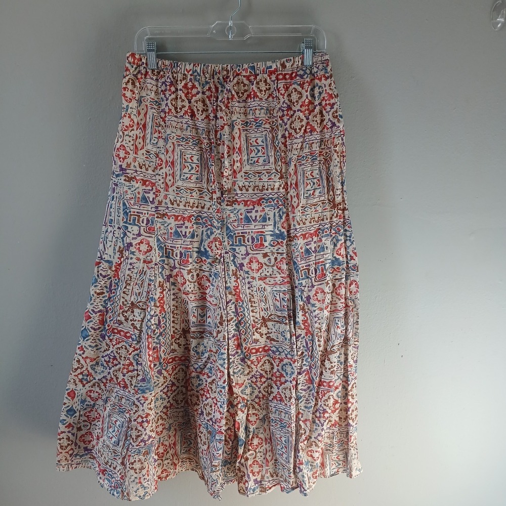Lauren Ralph Lauren‎ Women's Size Small Pleated Maxi Skirt 100% Cotton Y2K